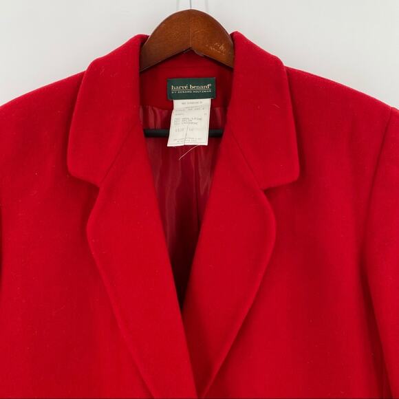 Red wool cashmere coat womens size 12 made in Moldova vintage - Picture 4 of 9